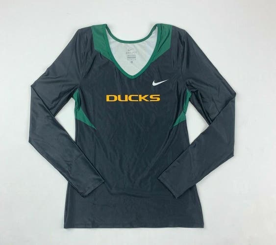 Nike Oregon Ducks Cheer Rival Long Sleeve Top Women's M Black Green 535660