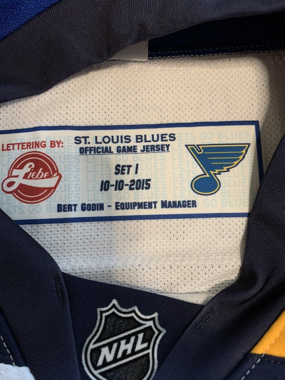 Game Issued Authentic Reebok St Louis Blues Fontaine Hockey Jersey White  Away 54