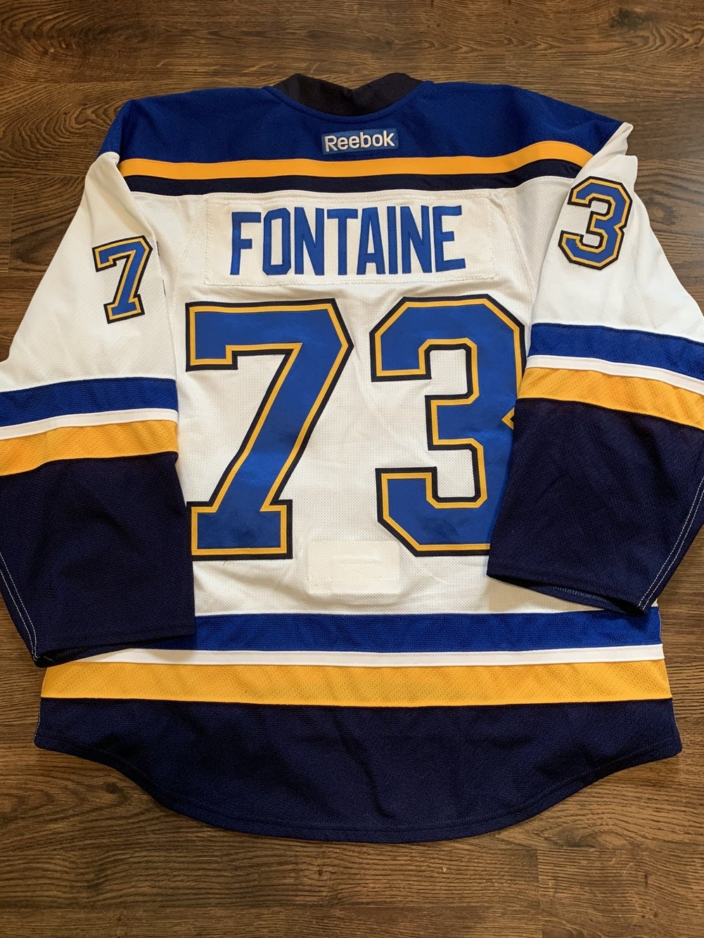 Game Issued Authentic Reebok St Louis Blues Fontaine Hockey Jersey White  Away 54