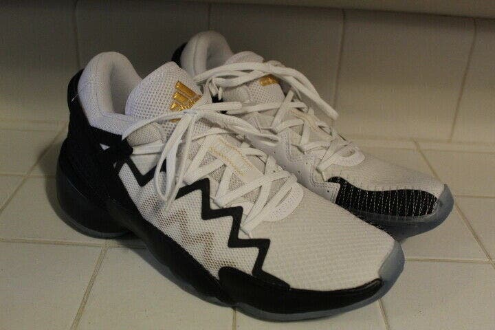 ADIDAS DONOVAN MITCHELL ISSUE #2 DON 2 GOLD WHITE BASKETBALL SHOES