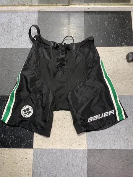 Senior men’s SMALL Bauer pant shell covers black with green/white stripe