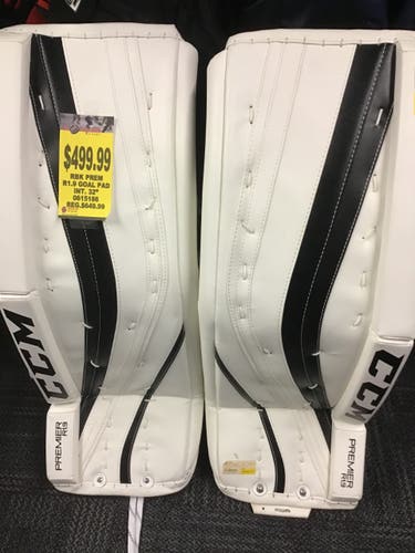 Blue Goalie Leg Pads New Intermediate 32" CCM Premier R1.9