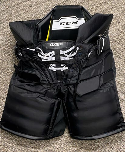 Black Senior Used Large CCM Axis 1.9 Hockey Goalie Pants