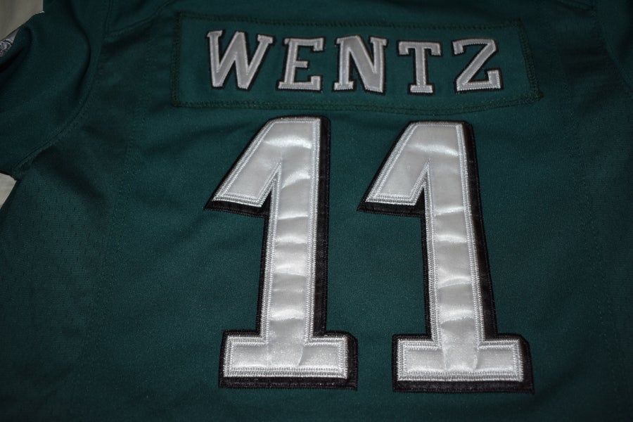 Carson Wentz Philadelphia Eagles #11 Green Youth Player Home Jersey