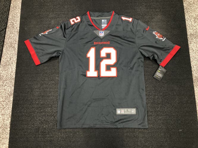 Tom Brady #12 Replica Tampa Bay Buccaneers 2020 Pewter Adult Football Jersey BNIB with Tags - Large