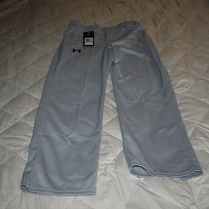 NEW - Under Armour Loose Fit Heat Gear Baseball Pants, Gray, Youth XL - With Tags!