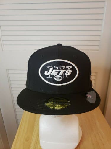 NWS New York Jets Black/White New Era 59fifty 7 1/8 NFL