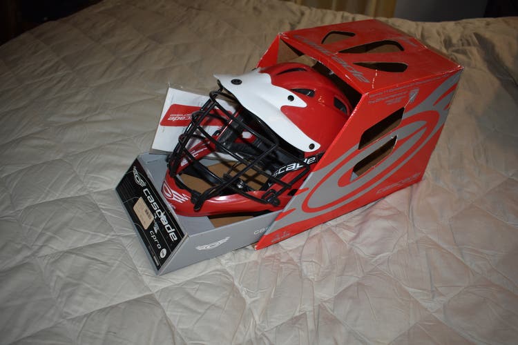 Cascade CPRO Lacrosse Helmet, Red/White, S/M - In Box!