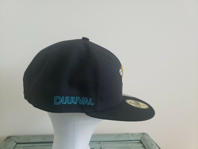 Jacksonville Jaguars Hat Cap Mens Size 7 New Era Fitted Black Dome Logo 10  Good