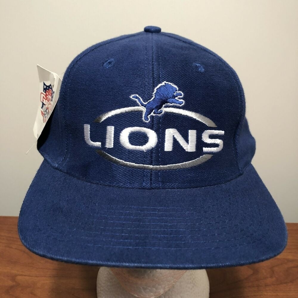 Vintage, Accessories, Nfl Miller Lite Beer Detroit Lions Football Spell  Out Pom Winter Beanie Hat Blue