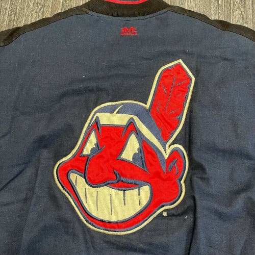 Cleveland Indians Jacket Men 2XL Vintage MLB Baseball Mirage Winter Coat Wahoo