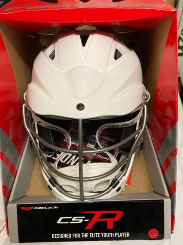 White Youth Player's Cascade CS-R Youth Helmet