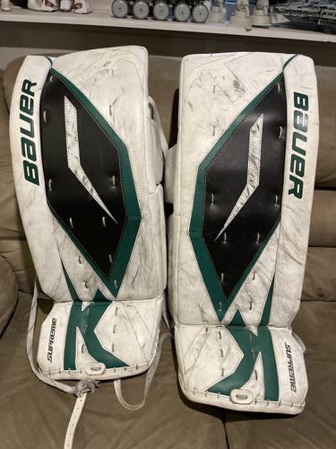 White Senior 32" Bauer Supreme one80 Goalie Leg Pads