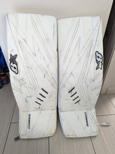 White Goalie Leg Pads Used Senior 33" Brian's OPTiK 2