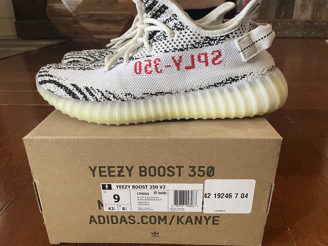 zebra yeezy size 9
