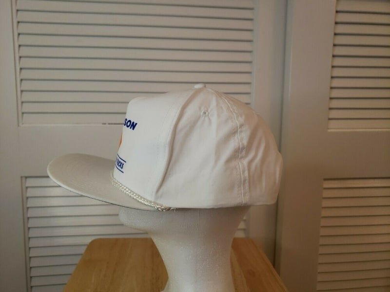 Vintage Johnson International Trucks White Snapback Hat