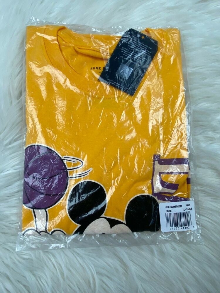 Los Angeles Lakers NBA Mickey Mouse Disney Gold Short Sleeve Shirt