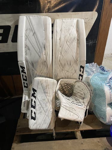 White Senior 35" Regular  Premier II Pro Goalie Full Set