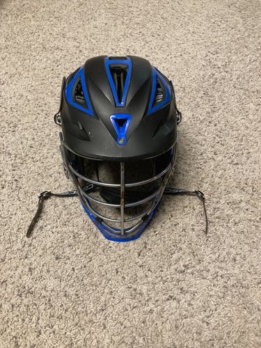 One Of A Kind Matt Black And Blue Adult Player's Cascade R Helmet