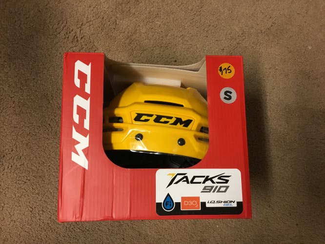 Yellow Helmet New Small CCM Tacks 910