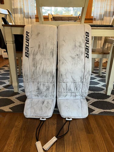 White Senior  Bauer Pro Stock Gsx Goalie Leg Pads