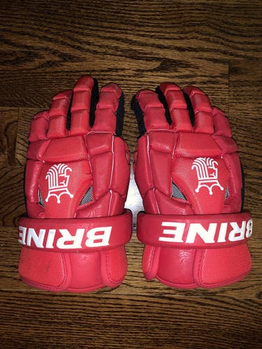 Red Used Brine 12" King Superlight II Lacrosse Gloves