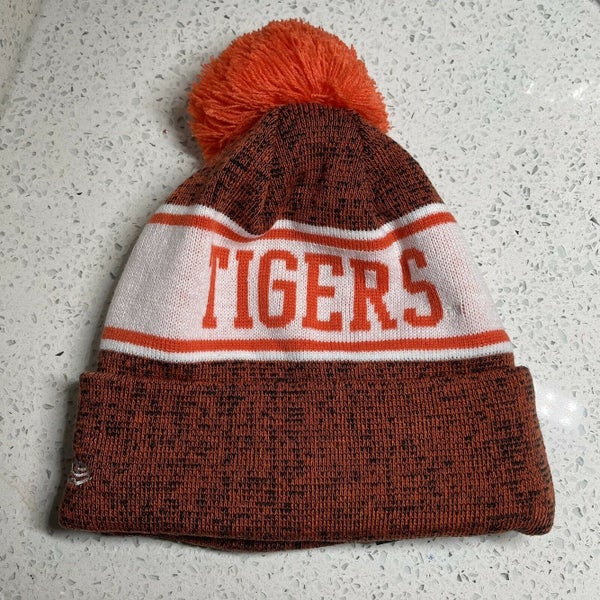 New Era Men's Orange and Navy Detroit Tigers Banner Cuffed Knit Hat with  Pom