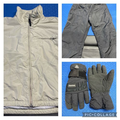 Columbia CONVERT snowboard jacket, pants and gloves combo Mens XL