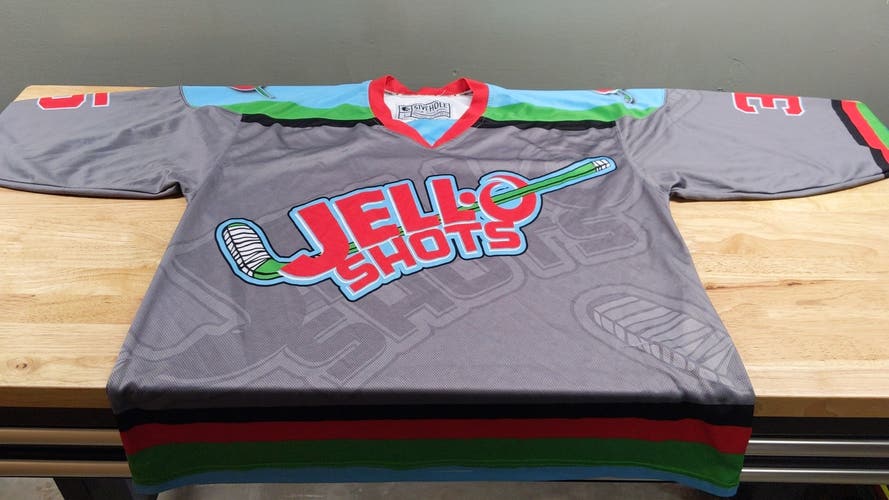 Custom sublimated Gray Jersey Adult Unisex Used Large