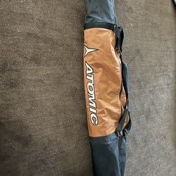 USED RARE ATOMIC BRANDED DOUBLE+ (SIZE DEPENDENT) SKI BAG, Approx. 73” L x 14” W