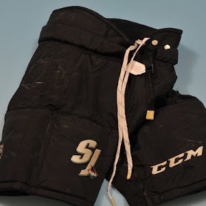 NHL San Jose Sharks Game Worn Black CCM Pro Stock Hockey Pants L