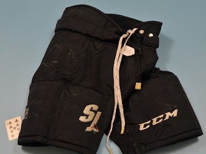 NHL San Jose Sharks Game Worn Black CCM Pro Stock Hockey Pants L