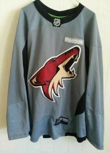 Phoenix Coyotes non goalie-cut worn gray Reebok practice jersey size 58 from 2013-2017 seasons
