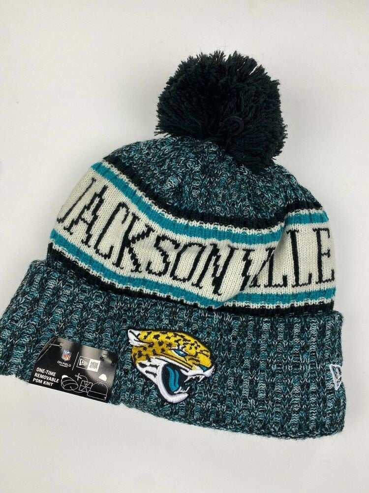 Official New Era Jacksonville Jaguars On-Field Sideline Cuff Beanie Hat  B2465_B84