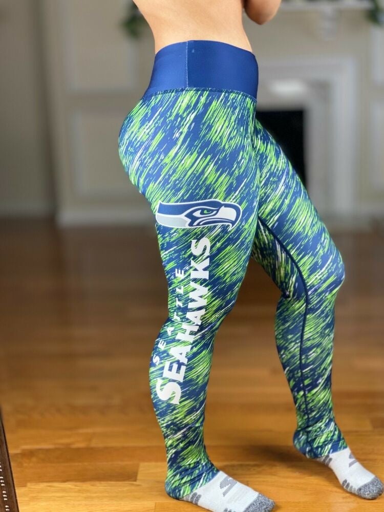 Seattle Seahawks High Waisted Leggings and Tank Top - Reallgraphics