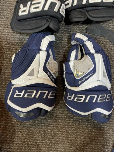 Blue Senior Bauer 15"  Supreme One80 Gloves