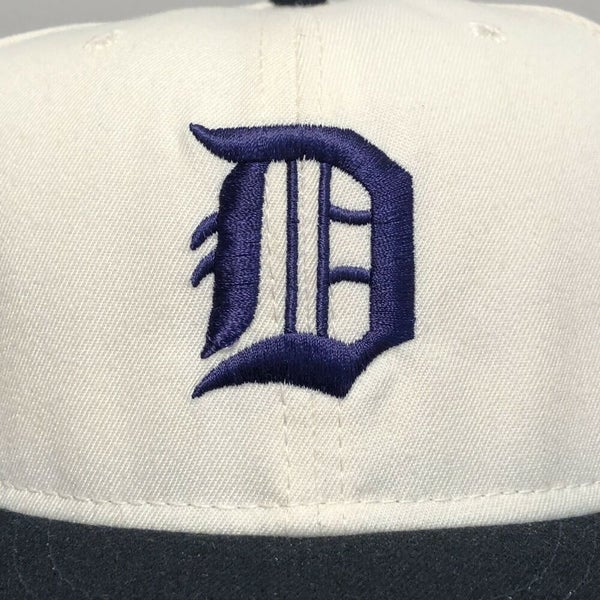 Detroit Tigers Hat Baseball Cap Fitted 7 1/2 Annco MLB Vintage 90s White  Blue D