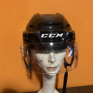 Game Used Black CCM Tacks 110 Pro Stock Helmet Colorado Avalanche Size M