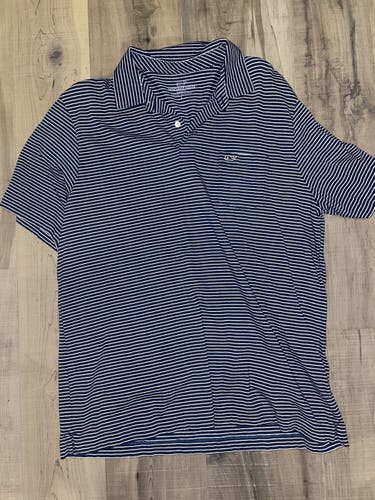 Blue Striped Vineyard Vines Polo Shirt
