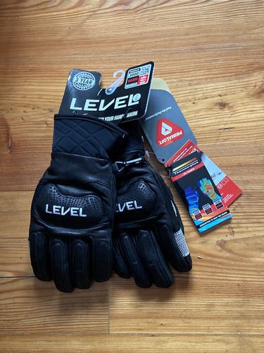 Black Adult Small Level Race Gloves