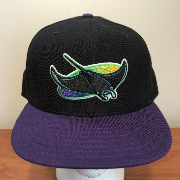 Tampa Bay Devil Rays Hat Baseball Cap Fitted 7 1/2 New Era Vintage MLB  Black TB