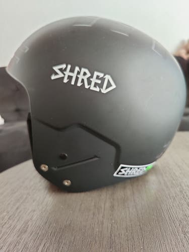 Black Helmet Used Medium/Large Shred Basher FIS Legal