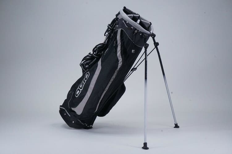 OGIO HELIOS 6-WAY DIVIDER GOLF STAND BAG, BLACK/GREY/GRAY