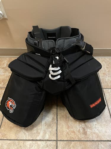 Black Senior Large Vaughn Pro Stock Hockey Goalie Pants
