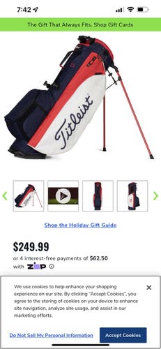 TITLEIST PLAYERS 4 PLUS BAG