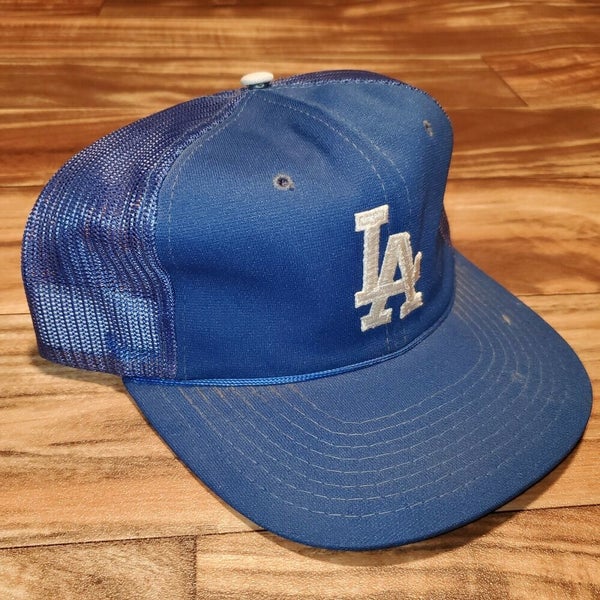 Vintage Rare LA Dodgers MLB Baseball Blue Trucker Mesh Hat Cap Snapback