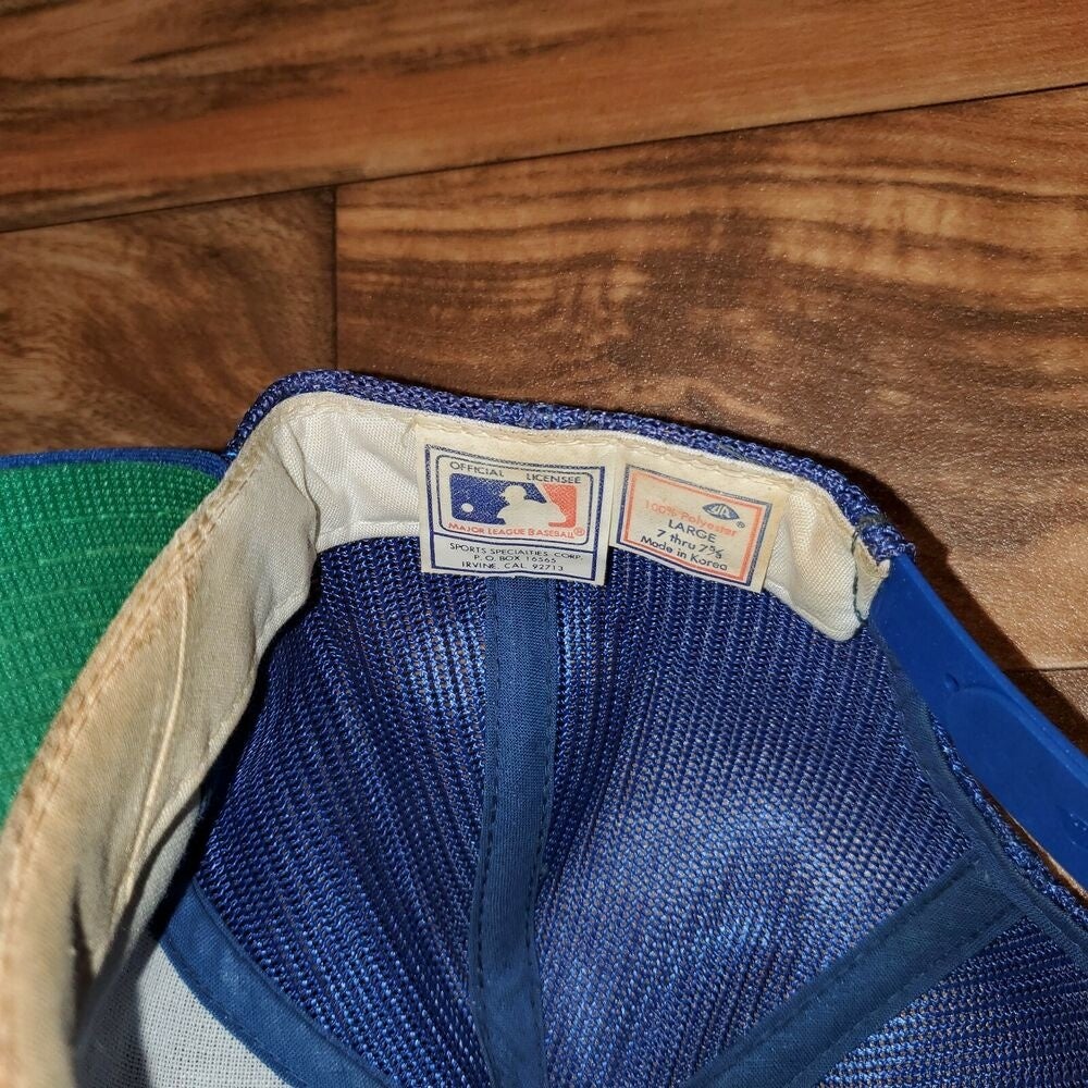 Vintage Rare LA Dodgers MLB Baseball Blue Trucker Mesh Hat Cap