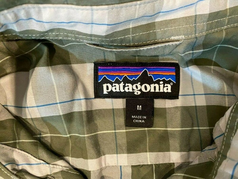 (2) Patagonia Plaid Button Front Shirts Men's Medium Organic Cotton & Worn Wear