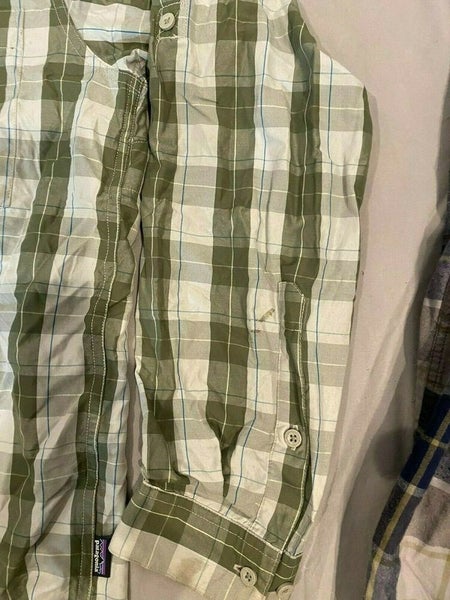 (2) Patagonia Plaid Button Front Shirts Men's Medium Organic Cotton & Worn Wear