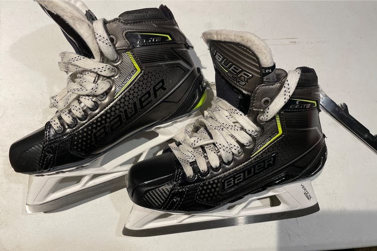 Bauer Elite Senior Goalie Skates Fit 2 Size 7.5 w/StepSteel and Tydan Blades!